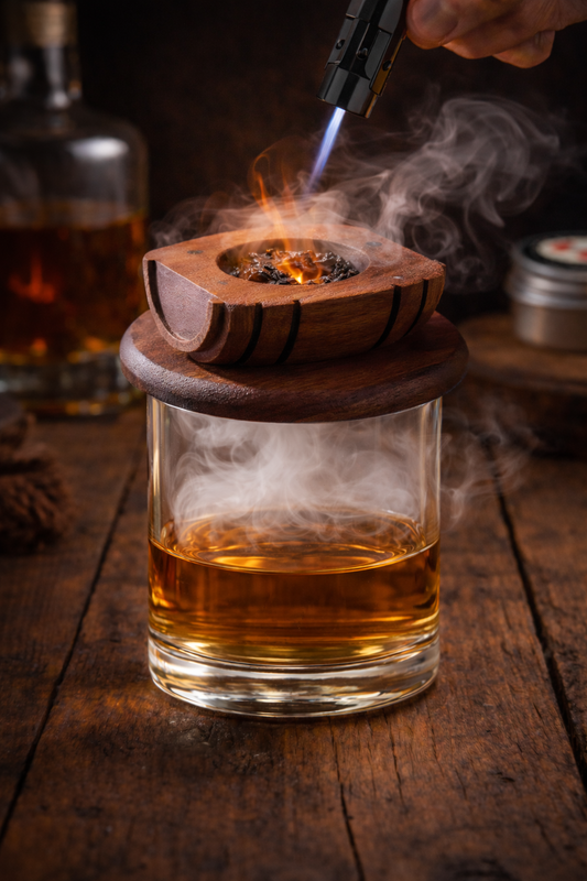 WhiskySmoker™ – Dymny Charakter Whisky | Drewniany Smoker Barmański